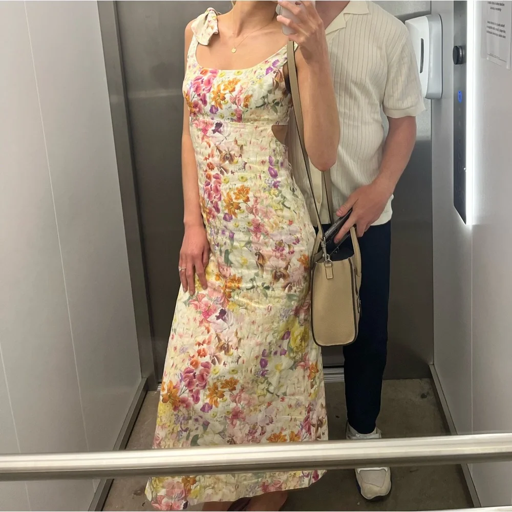 Zimmermann Harmony Floral Linen Midi Dress - Picture 4 of 4